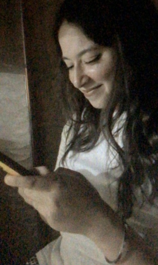 Photo of her laughing
